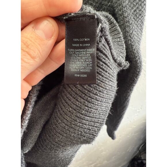 Express gray shawl neck button down cotton sweater mens XL preppy grandpa‎ cozy - Picture 4 of 8